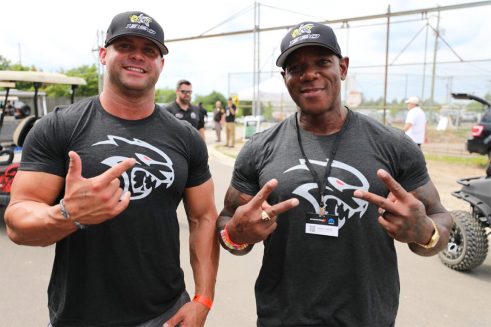 Matt Hagan and Flex Wheeler posing at Roadkill Nights