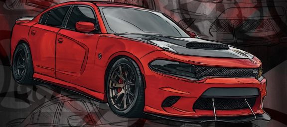 Sketch of Charger SRT Hellcat