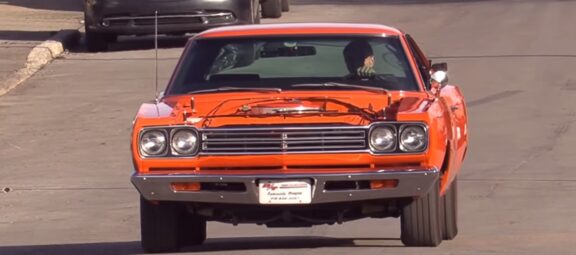 Vintage 1969 Plymouth HEMI® Road Runner Takes a Thrilling Hoodless Spin