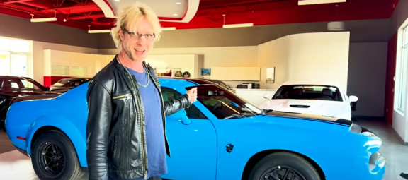 kenny wayne shepherd next to his 2023 dodge challenger srt demon 170 jailbreak